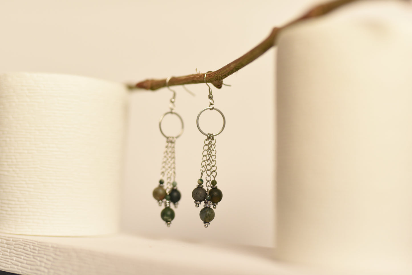 Boucles d'oreilles Primula vert