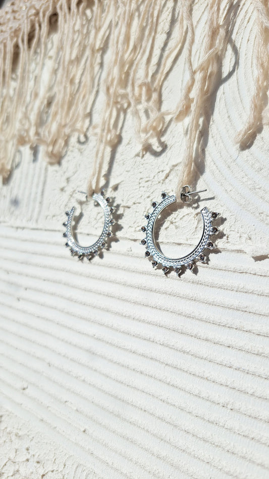 Boucles d'oreilles Solis argenté