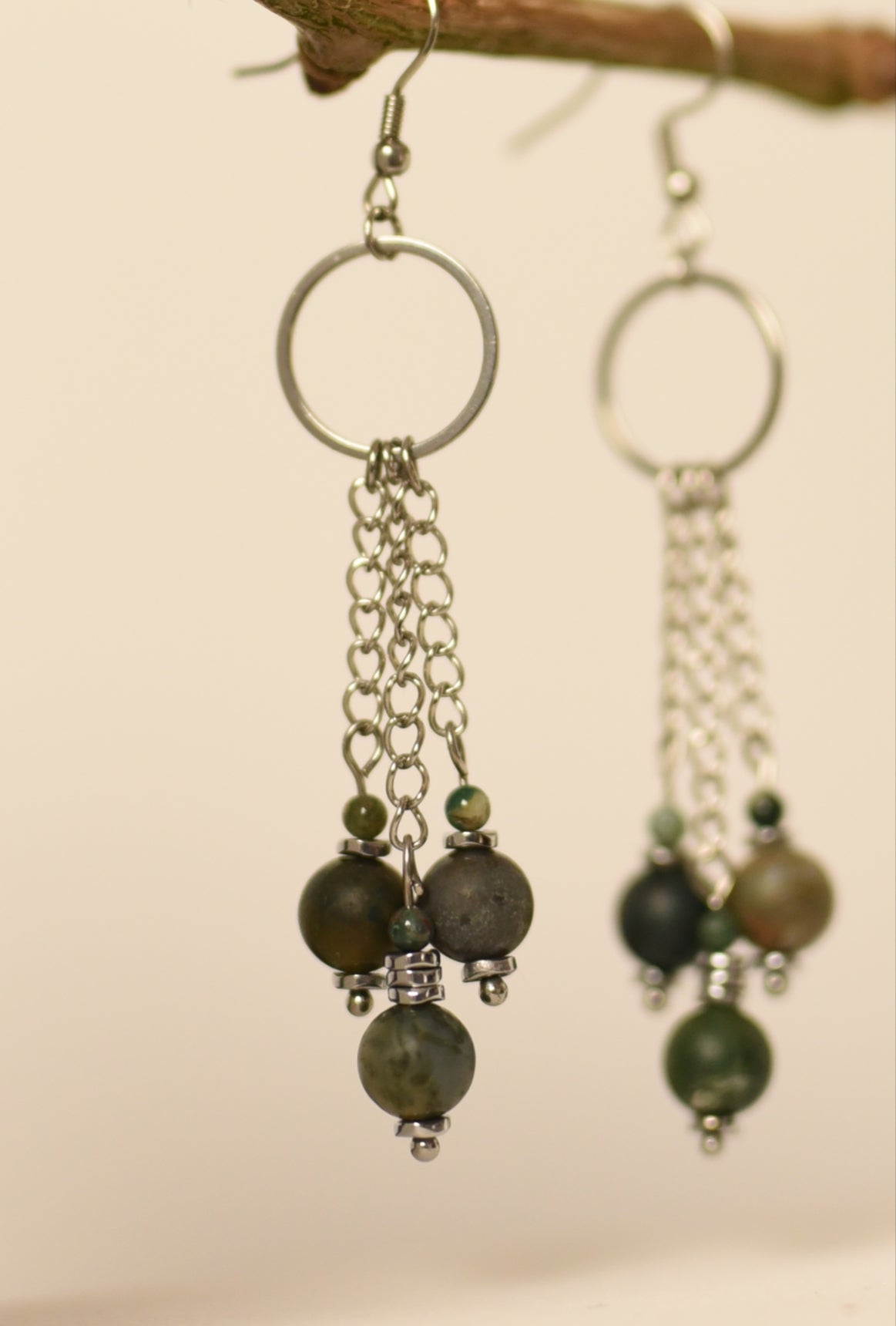 Boucles d'oreilles Primula vert